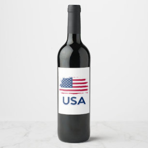 USA-Flagge Weinetikett