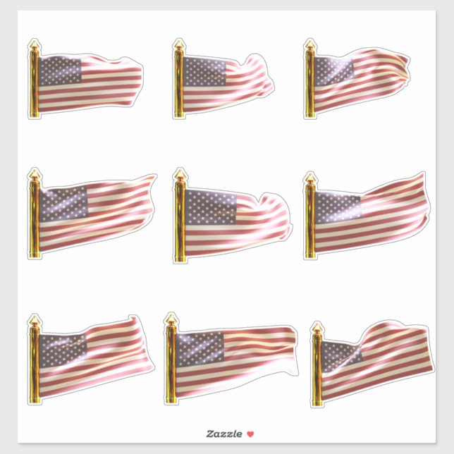 USA-Flaggen Aufkleber (Blatt)