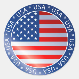 USA-Flaggen-Aufkleber Runder Aufkleber