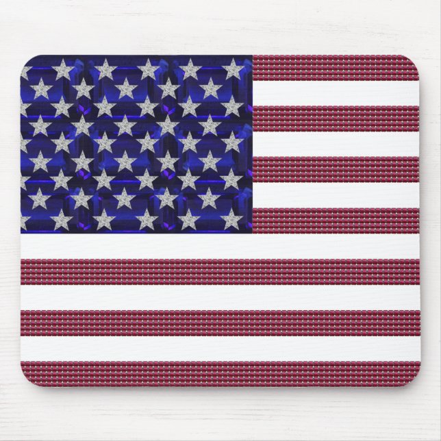 USA-Flaggen-Edelstein-Kunst Mousepad (Vorne)