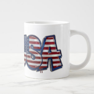 USA-Flaggen-Graffiti personalisierter Text Jumbo-Tasse