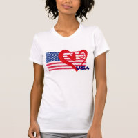 USA-Flaggen-Herz-Shirt