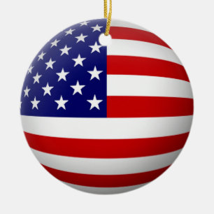 USA-Flaggen-Kreis-Verzierung Keramik Ornament