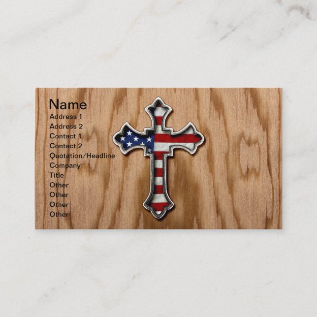 USA-Flaggen-Kreuz Visitenkarte (Vorderseite)
