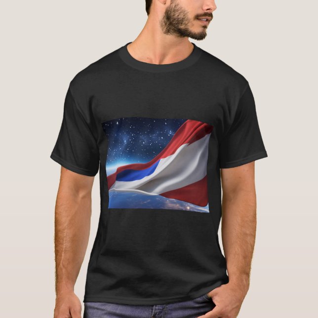 USA-Flaggen-Logo Basic Dark T-Shirt (Vorderseite)