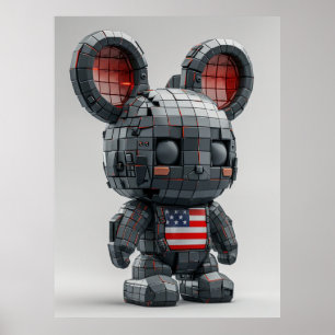USA-Flaggen-Maskottchen — Moderne patriotische Wan Poster