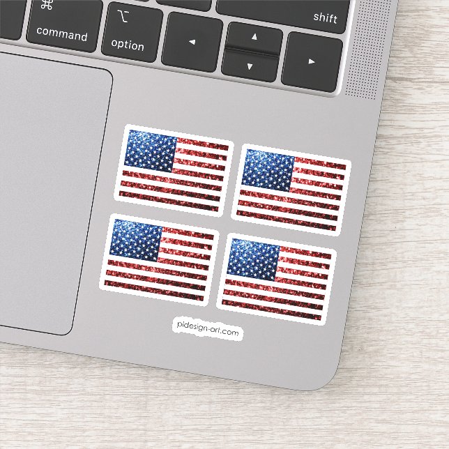 USA Flaggen Rot-Blau-Glitzern Glitzern Aufkleber (Detail)