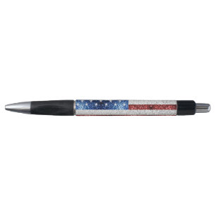 USA Flaggen Rot-Blau-Glitzern Glitzern Kugelschreiber