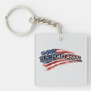USA-Flaggen-Schlüsselanhänger im Quadratdesign Schlüsselanhänger