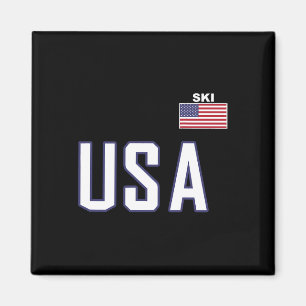 USA-Flaggen-Ski-Team Cool Ski-Ausrüstung Für Skifa Magnet