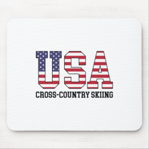 USA-Flaggen-Skifahrer - Amerikanischer USA-Langlau Mousepad