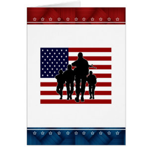 USA-Flaggen-Soldat-Silhouette-leere Karte