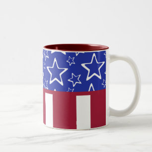 USA-Flaggen-Tasse Zweifarbige Tasse