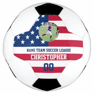 USA Flaggen Thema Player Foto & Player Name & Numm Fußball