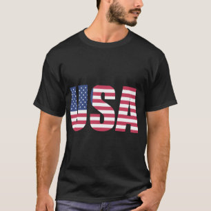 USA-Flaggen-Typografie-T-Shirt - Ikonisch Amerikan T-Shirt
