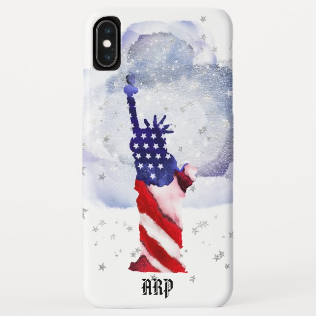 *~* USA-Flaggen-Wolken-Freiheitsstatue Case-Mate iPhone Hülle (Rückseite)