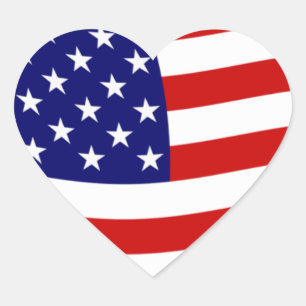 USA-Flaggenaufkleber Herz-Aufkleber