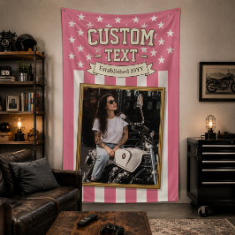 USA-Flaggenbanner mit individuellem Foto, rosa Fla Banner