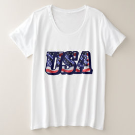 USA Flaggenbriefe, Frauen-Plus-T - Shirt
