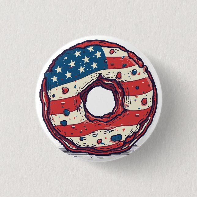 🍩 USA Flaggendonut Button (Vorderseite)