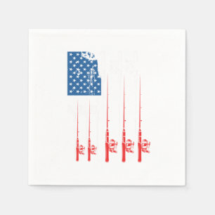USA Flaggenfischerei Rod Fisherman Fish Fisher Gif Serviette