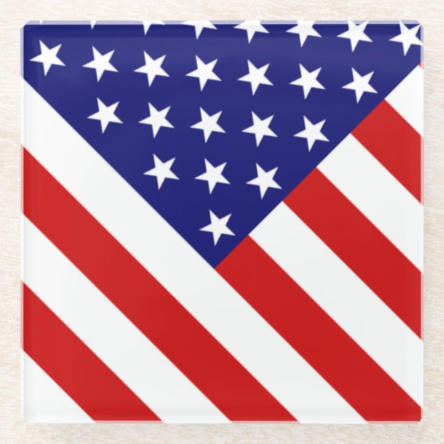 USA Flaggenküste Glasuntersetzer (Vorderseite)