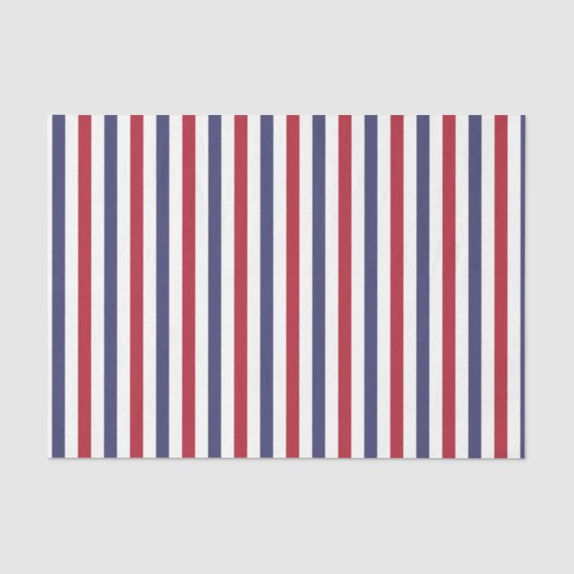 USA Flaggenrot und Flaggenblau-Schmalzstreifen Seidenpapier (Vorderseite)