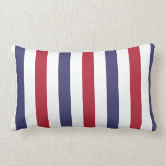 USA Flaggenrot und Flaggenblau weiße Streifen auf  Lendenkissen