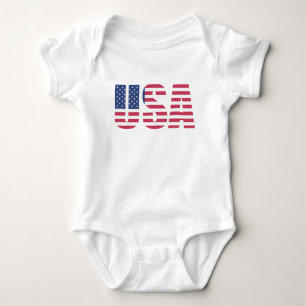 USA-Flaggentypografie Baby-Body - Patriotisch Baby Strampler