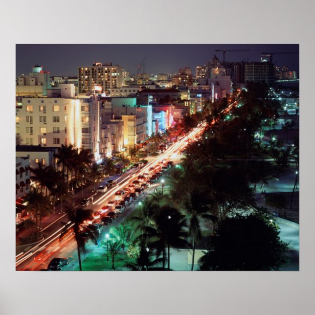 USA, Florida, Miami Beach, Ocean Drive, Art Deco 2 Poster (Vorne)