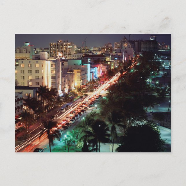 USA, Florida, Miami Beach, Ocean Drive, Art Deco 2 Postkarte (Vorderseite)