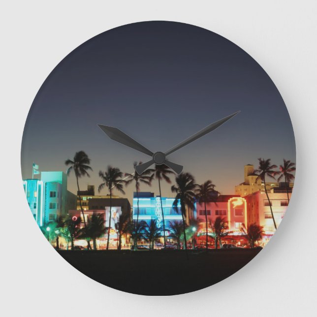 USA, Florida, Miami Beach, Ocean Drive, Art Deco Große Wanduhr (Vorderseite)