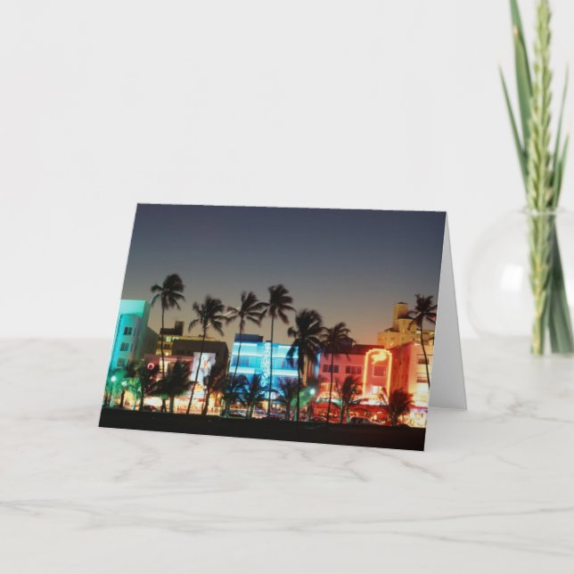 USA, Florida, Miami Beach, Ocean Drive, Art Deco Karte (Vorderseite)