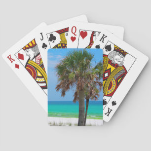 USA, Florida. Palmen an der Emerald Coast Spielkarten