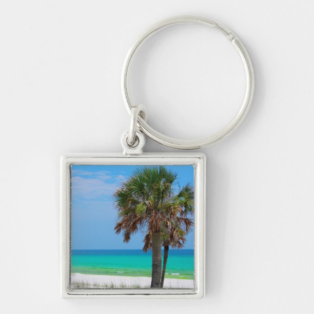 USA, Florida. Palmen an der smaragdgrünen Küste Schlüsselanhänger (Vorne)