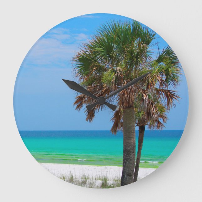 USA, Florida. Palmen an der Smaragdküste Große Wanduhr (Vorderseite)