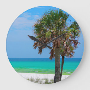 USA, Florida. Palmen auf Smaragdküste Große Wanduhr