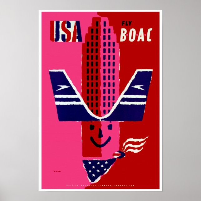 USA ~ Fly BOAC Poster (Vorne)
