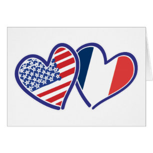 USA France Love Hearts