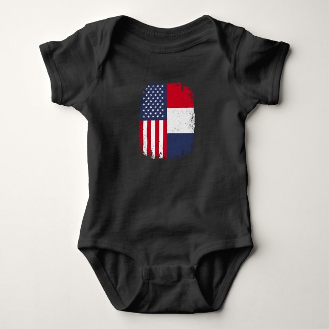 USA - Frankreich - Frankreich - Flagge Baby Strampler (Vorderseite)