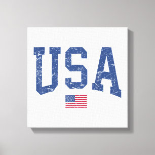 USA Frauen Männer Kinder Patriotische Amerikanisch Leinwanddruck