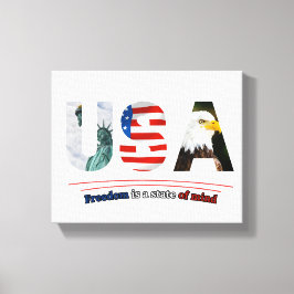 "USA – Freedom Is a State of Mind" Leinwanddruck