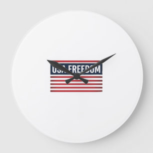 USA-Freiheit patriotischer Flaggenstil Vektor Desi Große Wanduhr