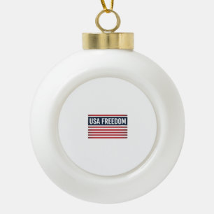 USA-Freiheit patriotischer Flaggenstil Vektor Desi Keramik Kugel-Ornament