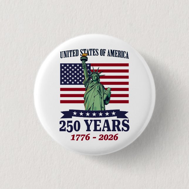 USA Freiheitsstatue 250 Jahre 1776-2026 Button (Vorderseite)