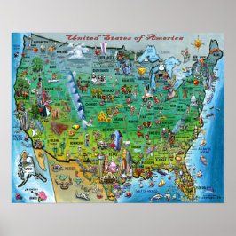 USA Fun Map Poster