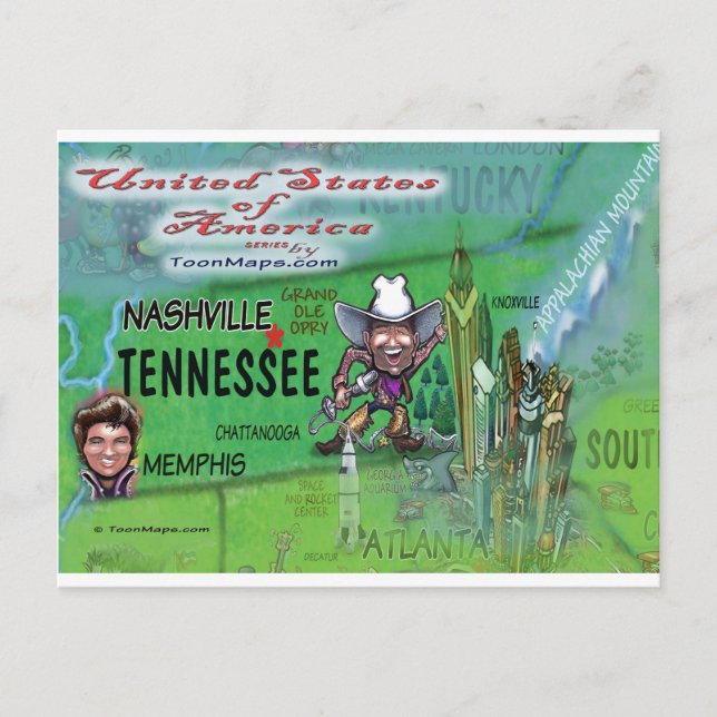 USA Fun Map Postkarte (Vorderseite)