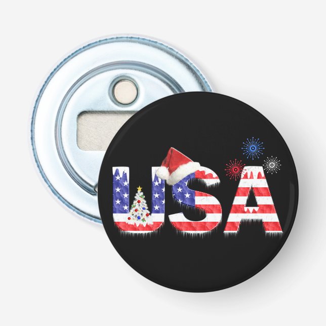 USA für Weihnachten Flaschenöffner (Vorderseite)