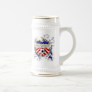 USA-Fußbalemblem-Abzeichen Bierglas