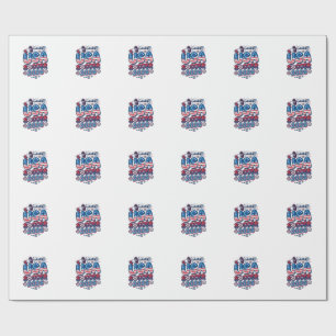 USA Fußball 2026 Fußball Fett Land Typografie Tra Geschenkpapier